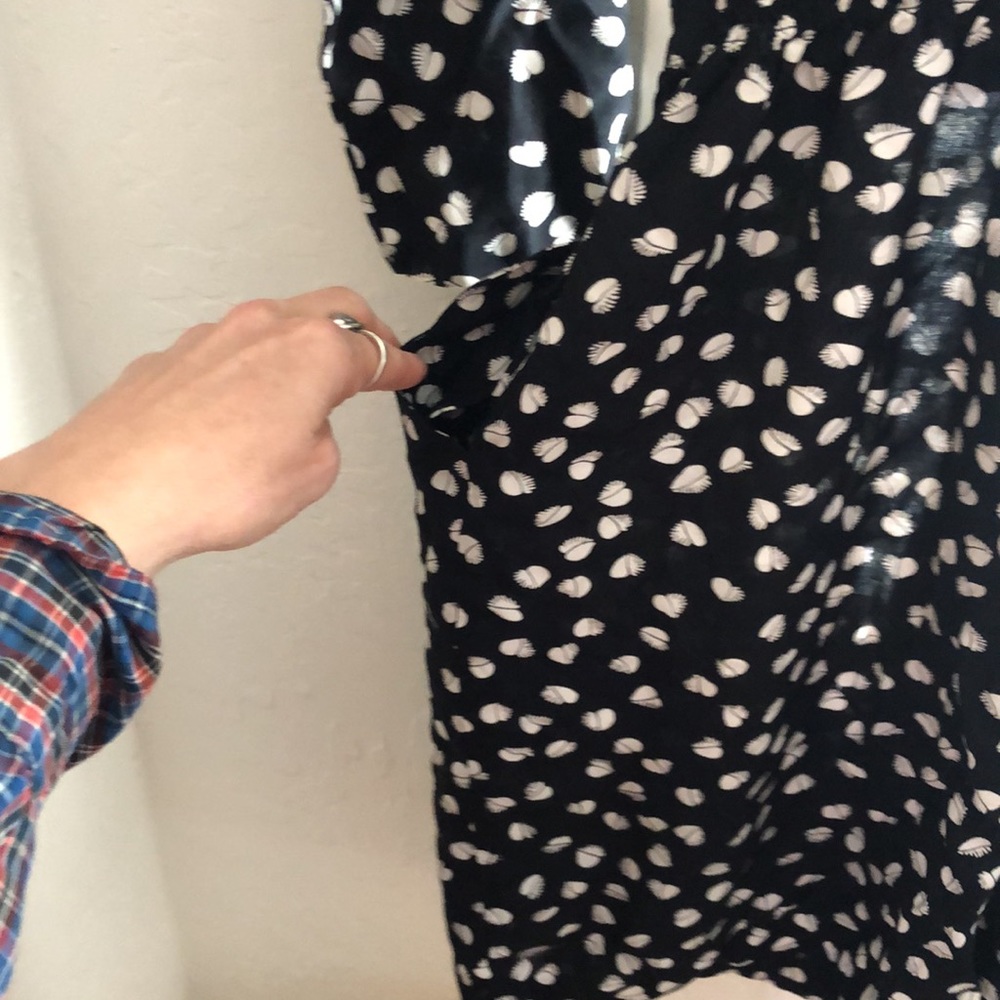 Vintage 1980’s Karin Stevens Petite Black White Broken Heart Print Dress Sz 8 - Picture 13 of 16